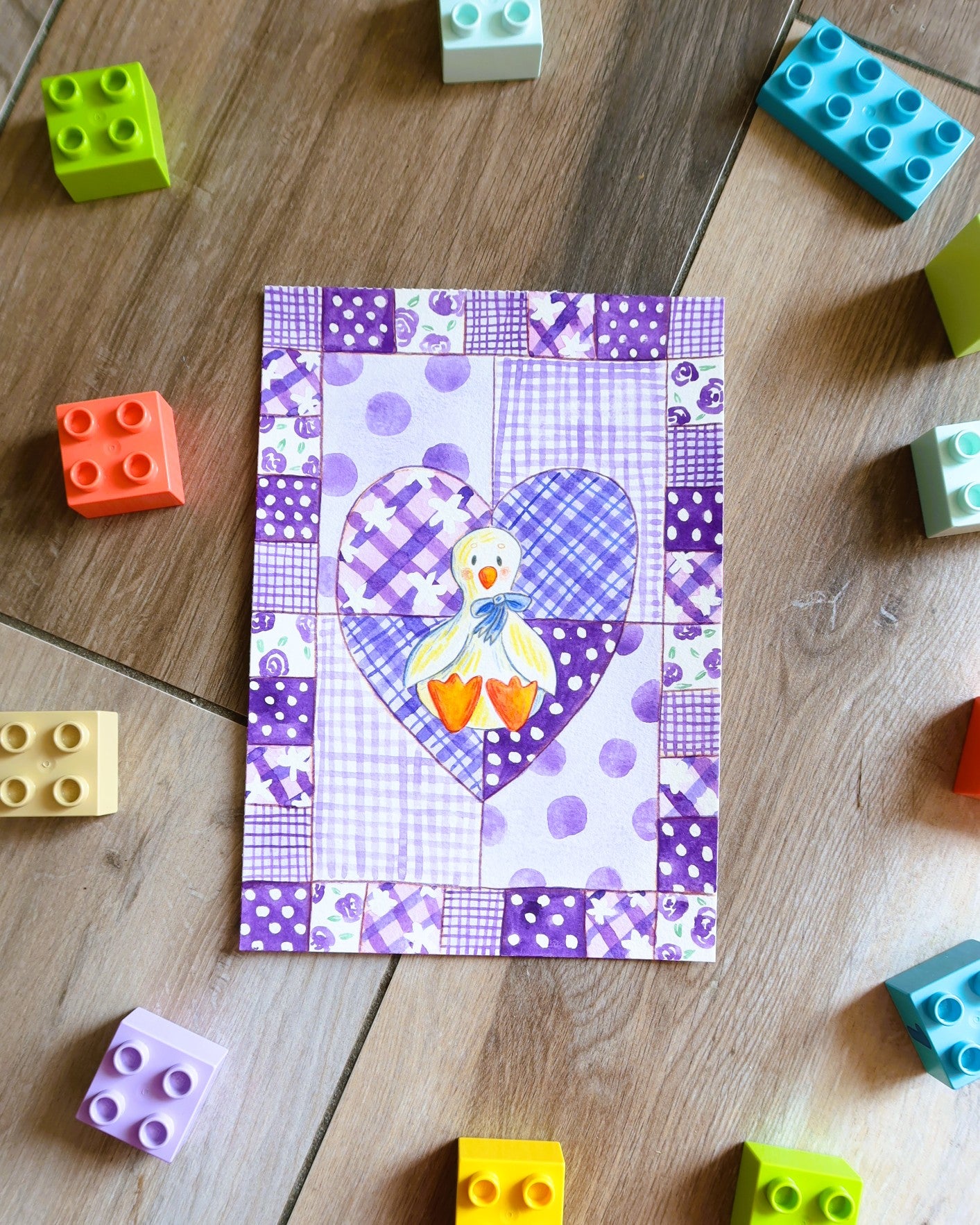 Petite oie sur son plaid